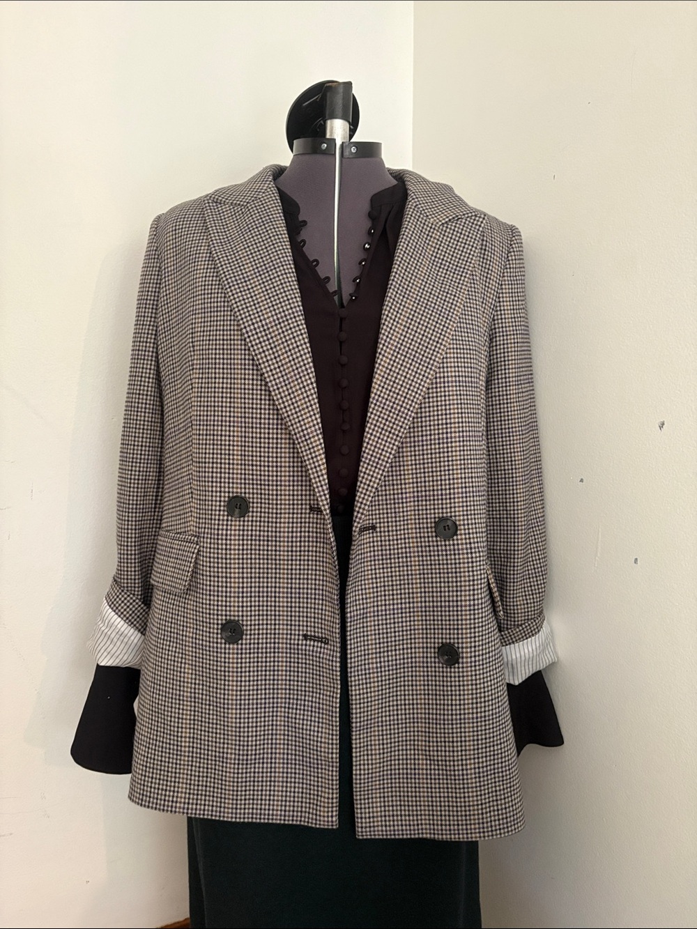 1 State Plaid Boyfriend Blazer